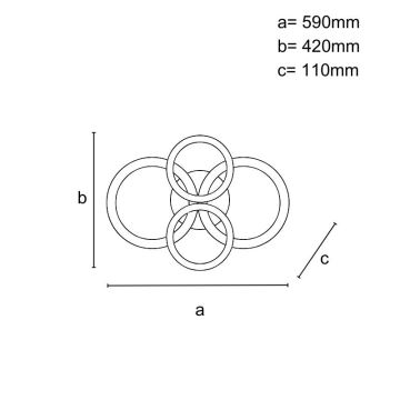 LED Aptumšojama virsapmetuma lustra LED/100W/230V 3000-6500K + tālvadības pults