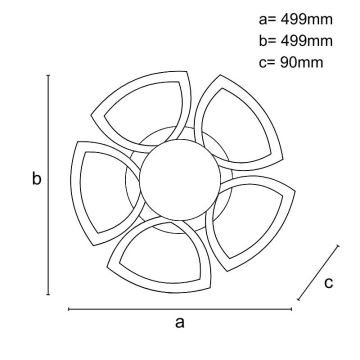 LED Aptumšojama virsapmetuma lustra LED/145W/230V 3000-6500K + tālvadības pults