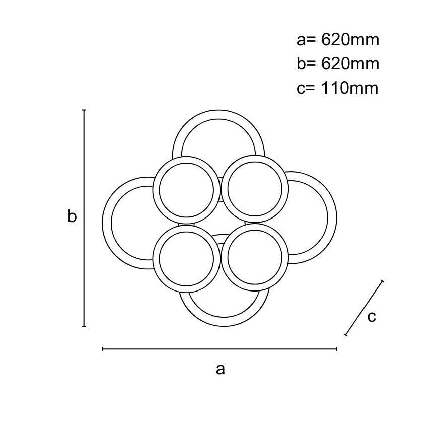 LED Aptumšojama virsapmetuma lustra LED/200W/230V 3000-6500K + tālvadības pults