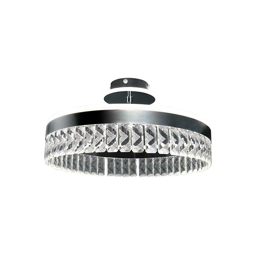 LED Aptumšojama kristāla virsapmetuma lustra LED/75W/230V 3000-6500K hroms + tālvadības pults