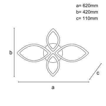 LED Aptumšojama virsapmetuma lustra LED/95W/230V 3000-6500K + tālvadības pults