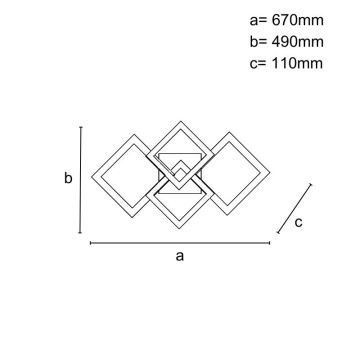 LED Aptumšojama virsapmetuma lustra LED/95W/230V 3000-6500K + tālvadības pults