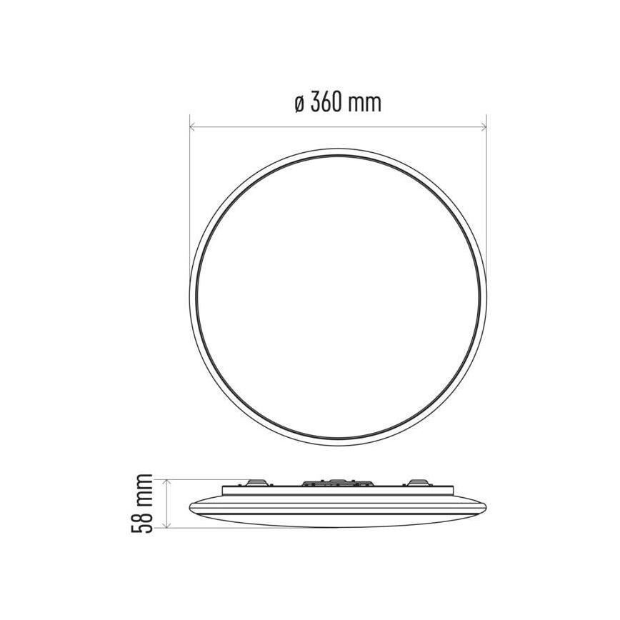 LED Aptumšojams griestu gaismeklis LED/24W/230V + tālvadības pults apaļš 2700K-6500K