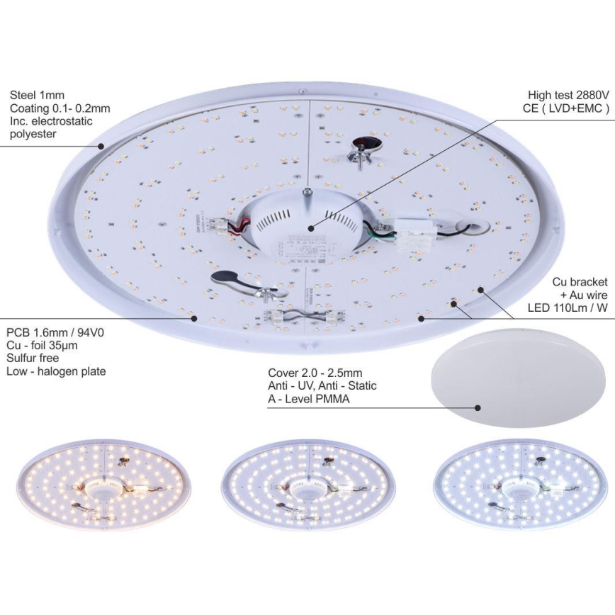 LED Aptumšojams griestu gaismeklis STAR LED/50W/230V 2700-6500K + tālvadības pults