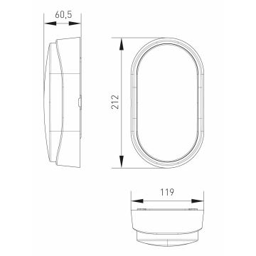 LED Āra griestu lampa ar sensoru LED/14W/230V IP54 melna