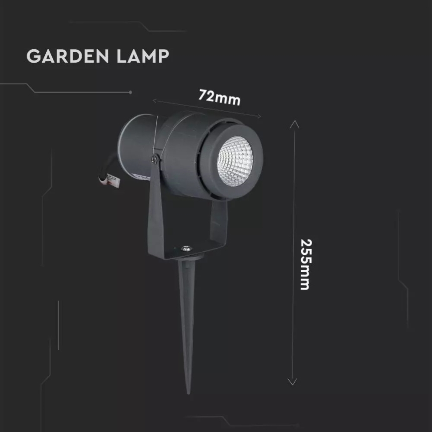 LED Āra lampa LED/12W/100-240V IP65 pelēka - zaļa lampa