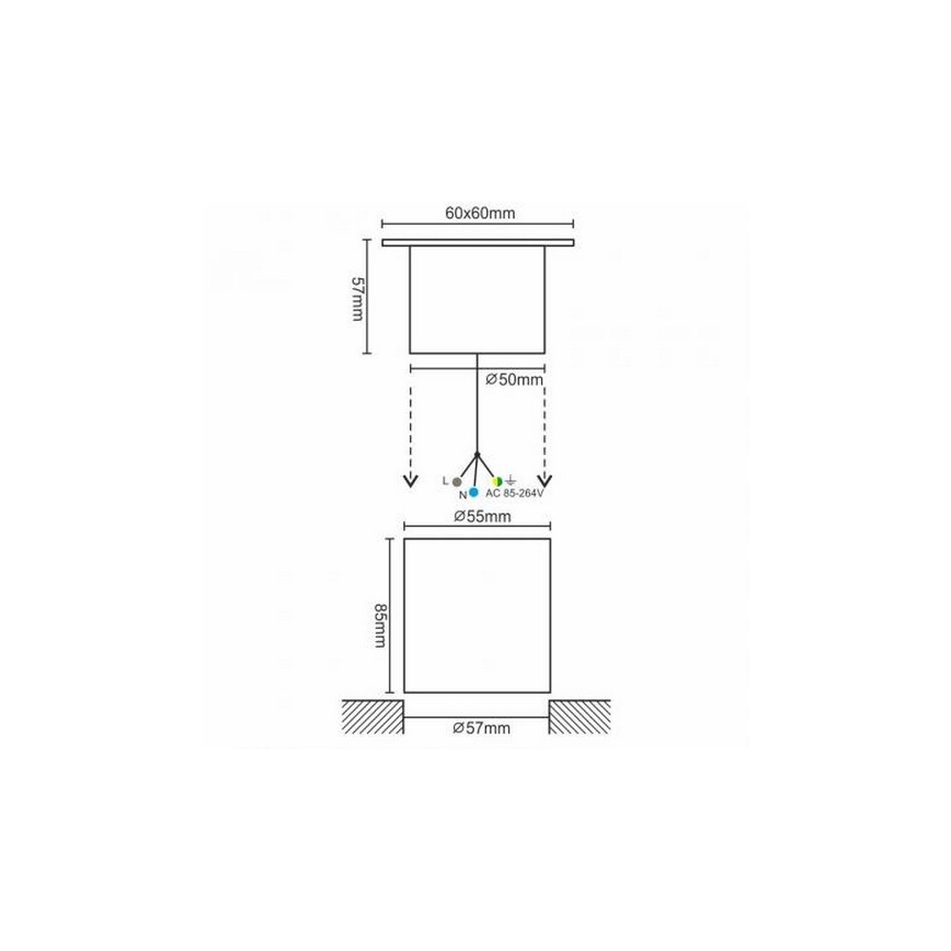 LED Āra pagalma gaismeklis LED/4W/85-264V IP67 2800K