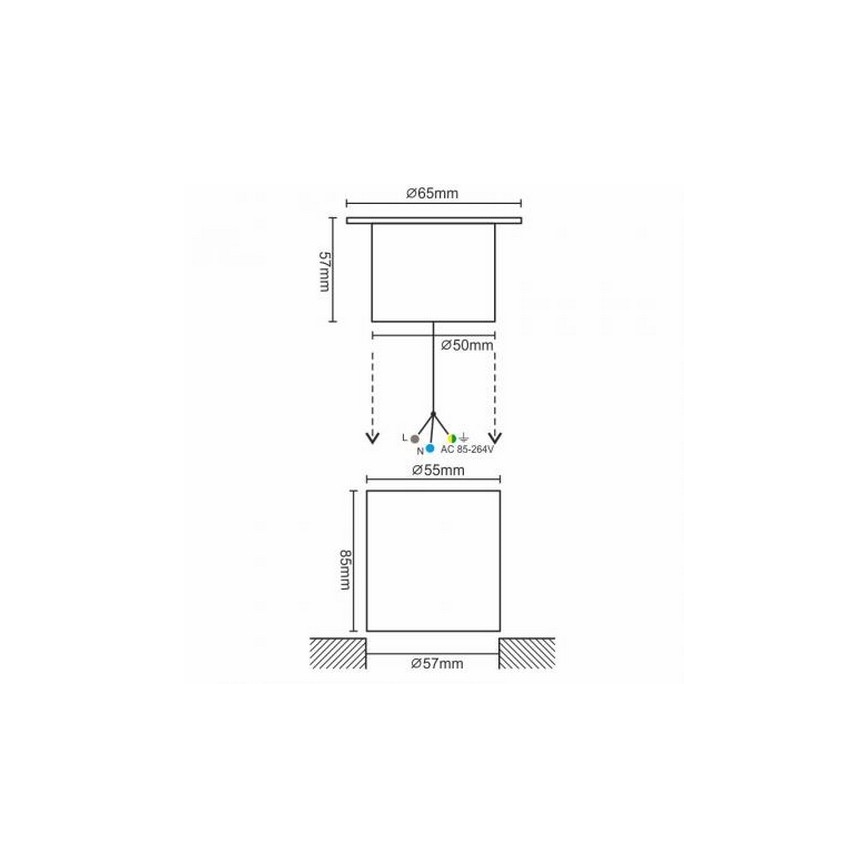 LED Āra pagalma lampa LED/4W/85-264V IP67 2800K