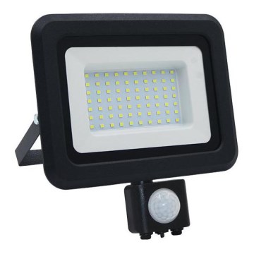 LED Āra prožektors ar sensoru LED/50W/230V 4000K IP44 melna