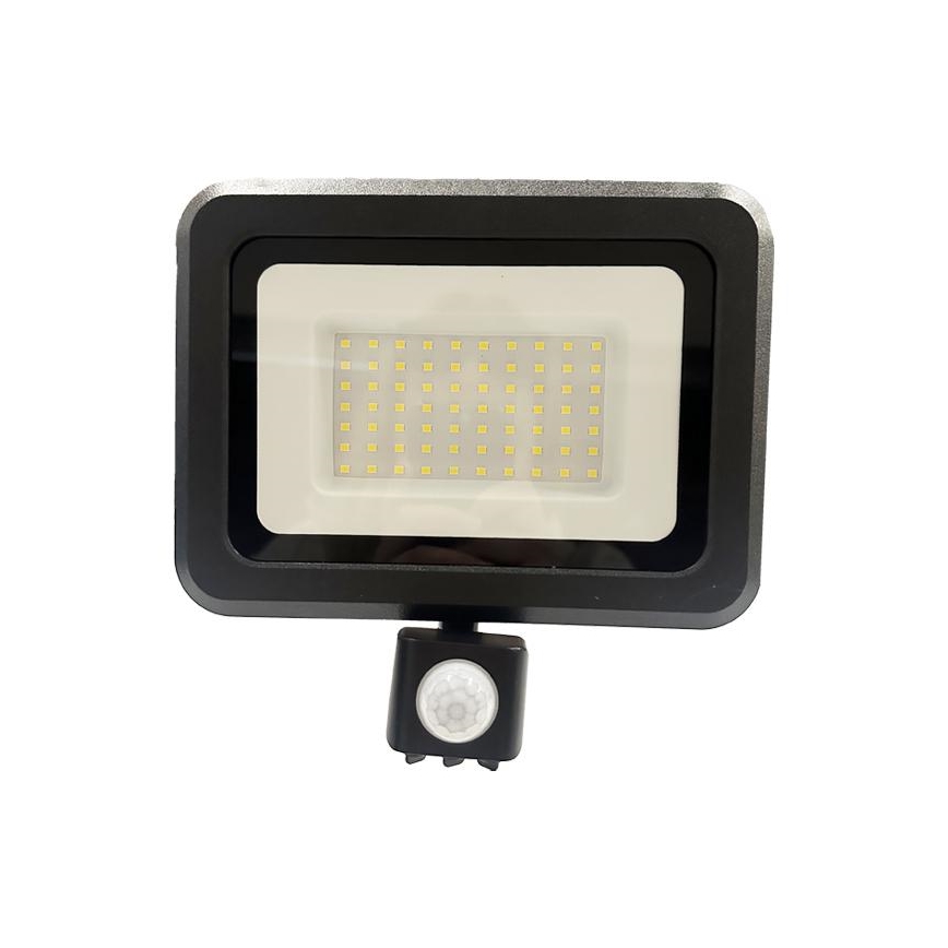 LED Āra prožektors ar sensoru LED/50W/230V 4000K IP44 melna