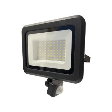 LED Āra prožektors ar sensoru LED/50W/230V 4000K IP44 melna