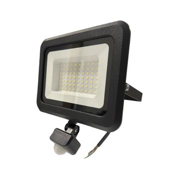 LED Āra prožektors ar sensoru LED/50W/230V 4000K IP44 melna