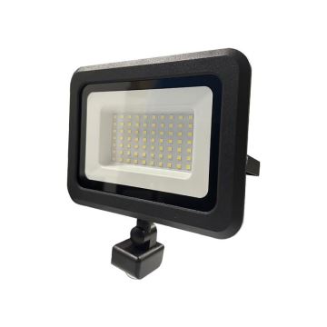 LED Āra prožektors ar sensoru LED/50W/230V 4000K IP44 melna