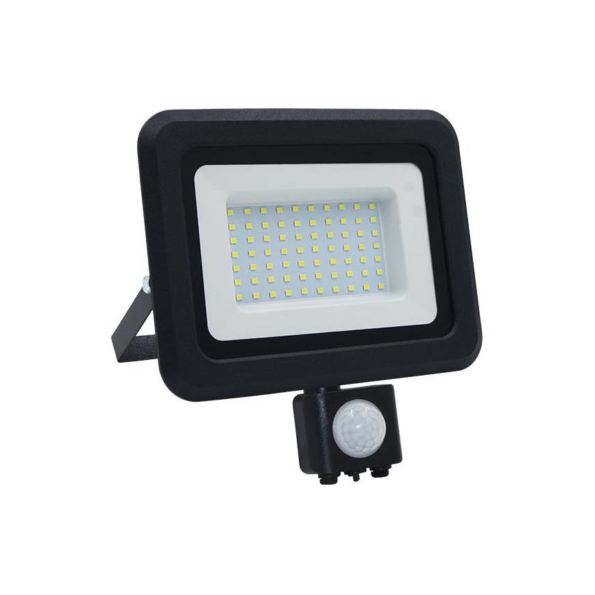 LED Āra prožektors ar sensoru LED/50W/230V 4000K IP65 melna