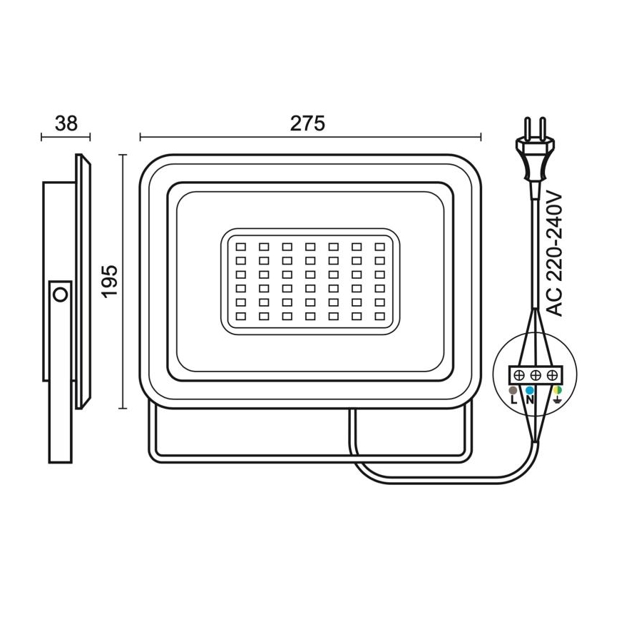 LED Āra prožektors LED/100W/230V 4000K IP65 melna