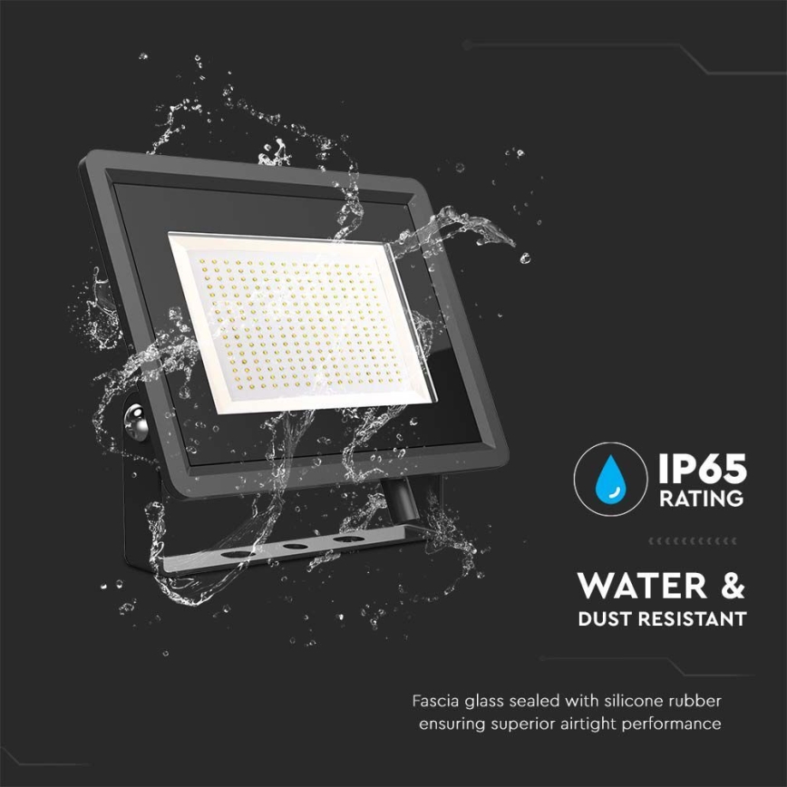 LED Āra prožektors LED/200W/230V 4000K IP65 melna