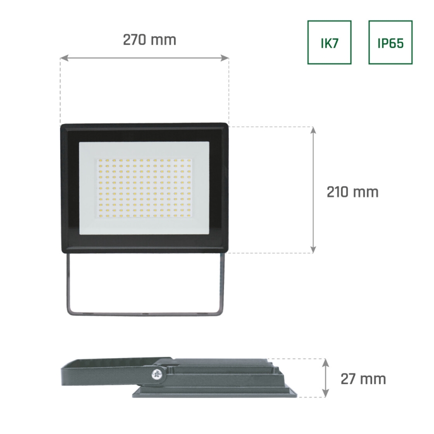 LED Āra prožektors NOCTIS LUX 3 LED/100W/230V 4000K IP65, melna