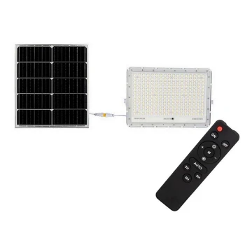 LED Āra saules enerģijas prožektors LED/30W/3,2V 6400K balta IP65 + tālvadības pults