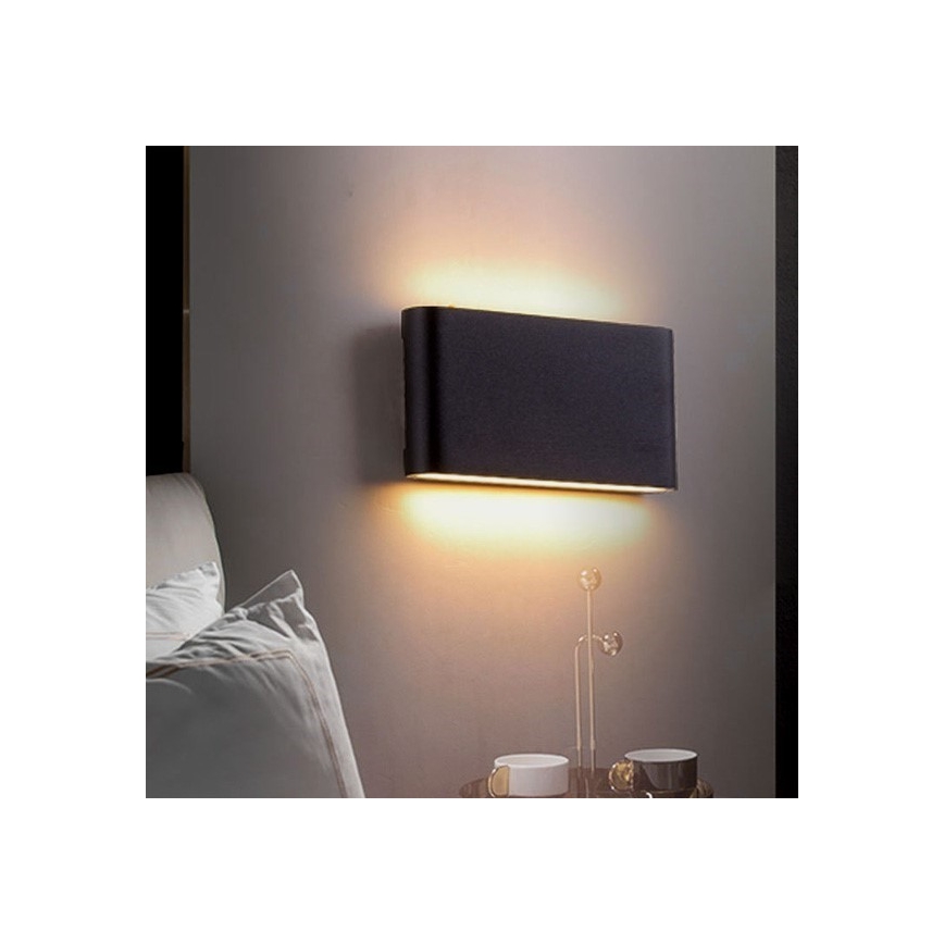 LED Āra sienas lampa FLOW 2xLED/6W/230V IP54 3000K antracīta