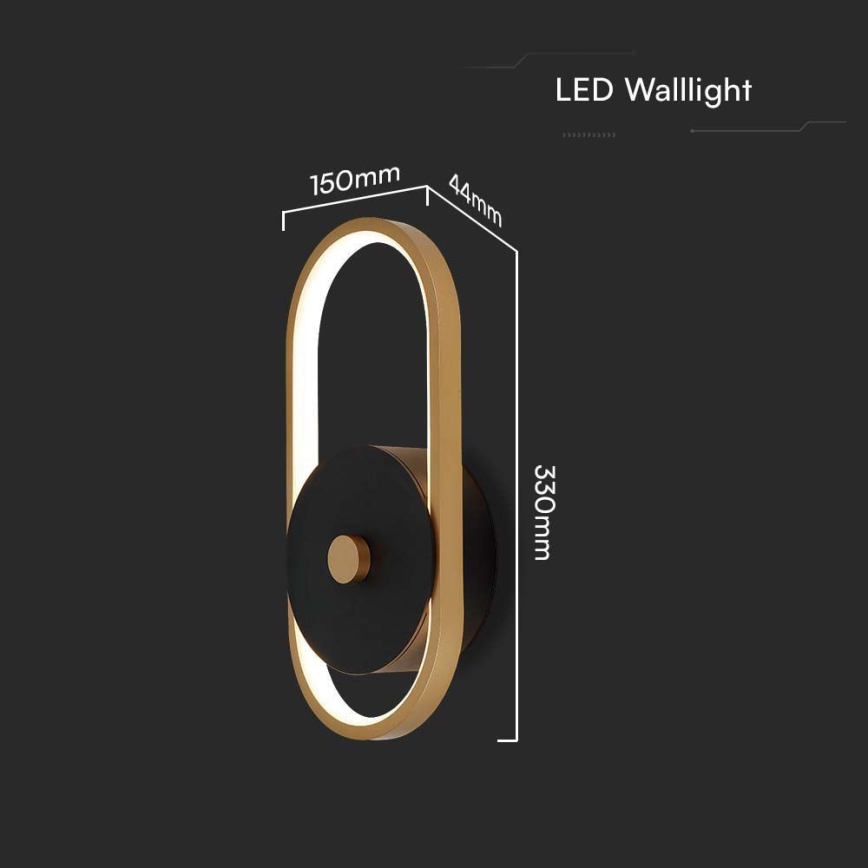 LED Āra sienas lampa LED/15W/230V IP54 3000K misiņš