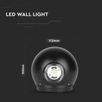 LED Āra sienas lampa LED/6W/230V 3000K IP65 melna