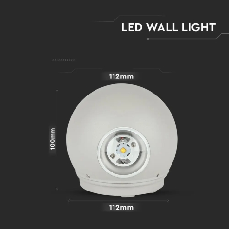 LED Āra sienas lampa LED/6W/230V 4000K IP65 pelēka