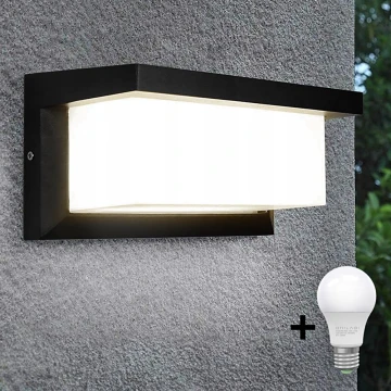 LED Āra sienas lampa NEELY 1xE27/10W/230V 3000K IP54 melna