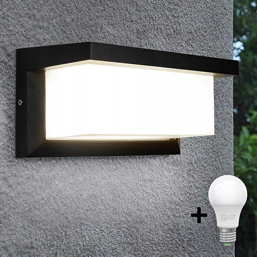 LED Āra sienas lampa NEELY 1xE27/15W/230V 3000K IP54 melna