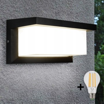 LED Āra sienas lampa NEELY 1xE27/9W/230V 4000K IP54 melna