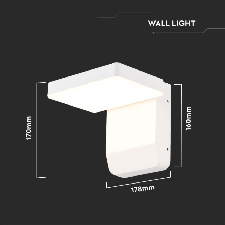 LED Āra sienas locāma lampa LED/17W/230V IP65 3000K, balta