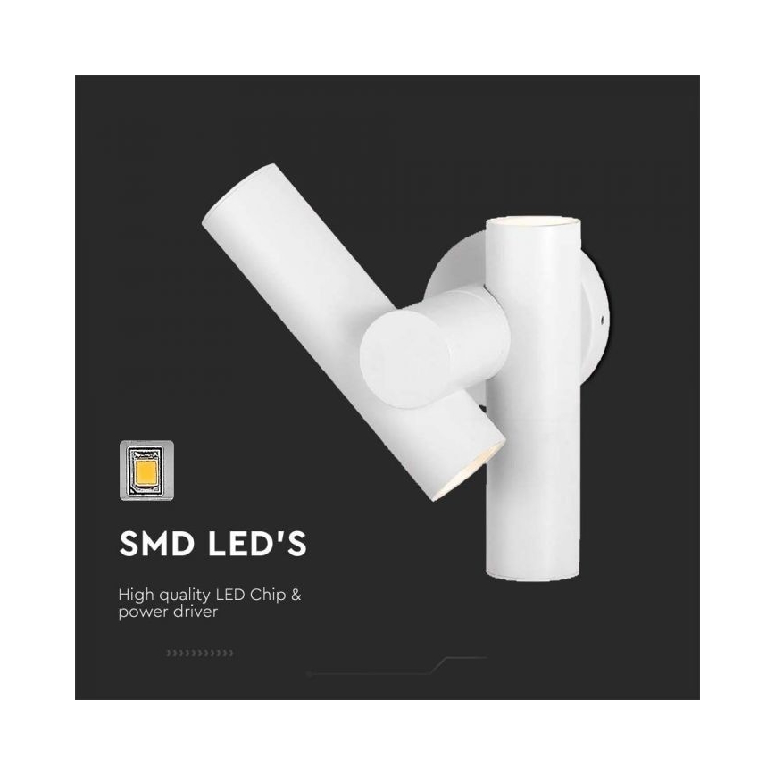 LED Āra sienas locāms starmetis 2xLED/3W/230V 3000K IP44, balta