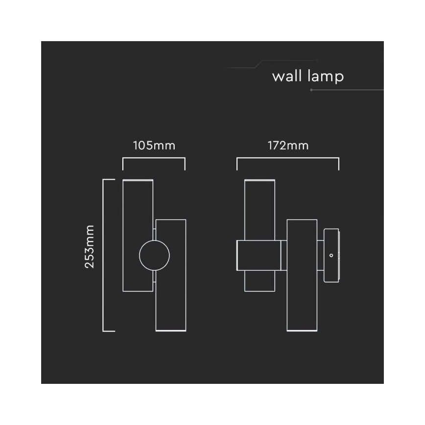 LED Āra sienas locāms starmetis 2xLED/3W/230V 3000K IP44, balta