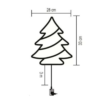 LED Āra Ziemassvētku logu rotājums 35xLED/230V IP44 silti balta/koks