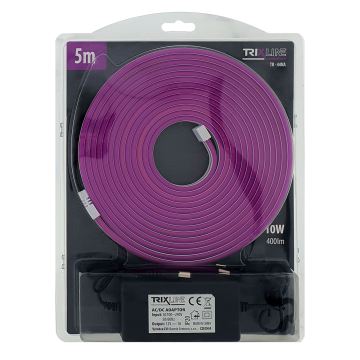 LED Elastīga josla NEON LED/10W/230V 5 m IP65 violeta