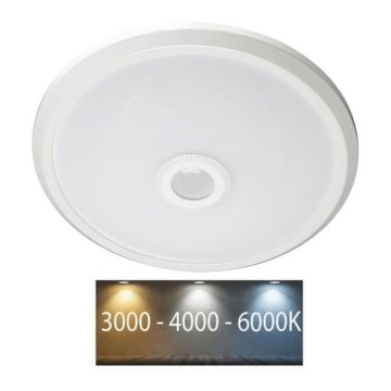 LED Griestu lampa ar sensoru SAMSUNG CHIP LED/12W/230V 3000/4000/6000K d. 29 cm balta