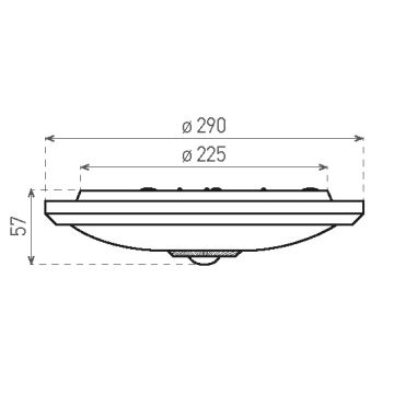 LED Griestu lampa ar sensoru un avārijas modulis MANA LED/12W/230V 4000K