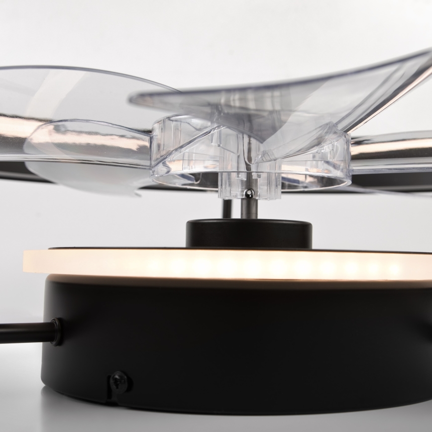 LED Aptumšojama griestu lampa ar ventilatoru FARGO LED/37W/230V melna + tālvadības pults