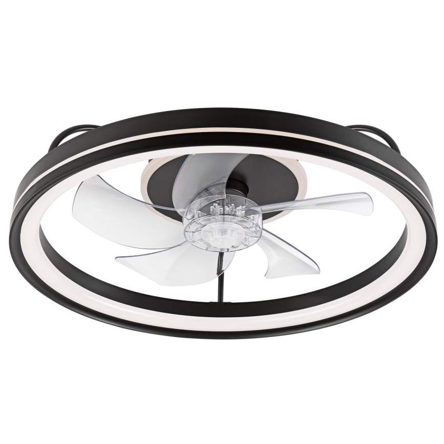 LED Aptumšojama griestu lampa ar ventilatoru FARGO LED/37W/230V melna + tālvadības pults