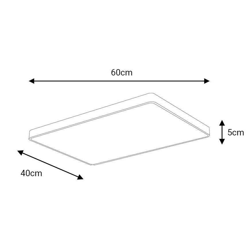 LED Griestu lampa FELIZ LED/50W/230V 4000K 40x60 cm melna