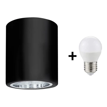 LED Griestu lampa JUPITER 1xE27/6W/230V 120x98 mm melna