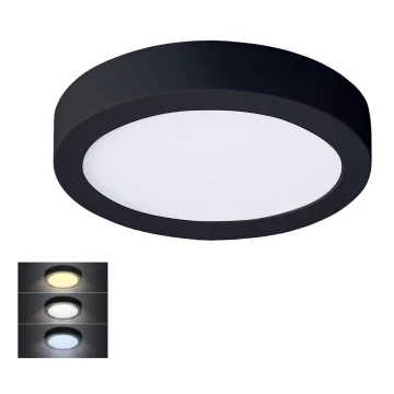 LED Griestu lampa LED/12W/230V 3000/4000/6000K melna, apaļa