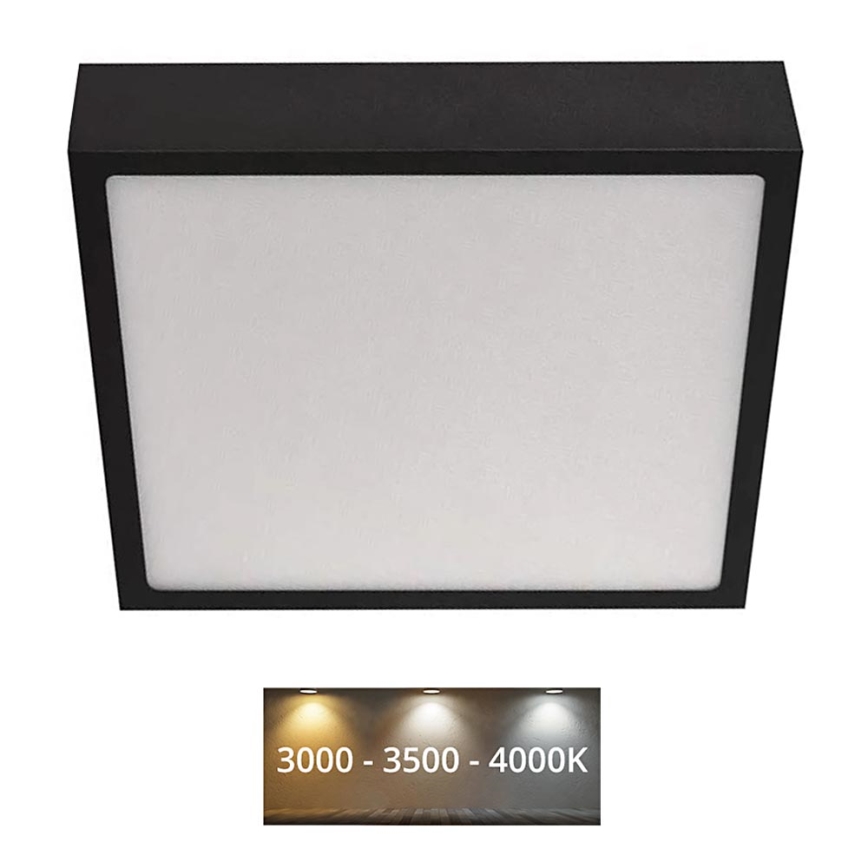 LED Griestu lampa NEXXO LED/21W/230V 3000/3500/4000K 22,5x22,5 cm melna