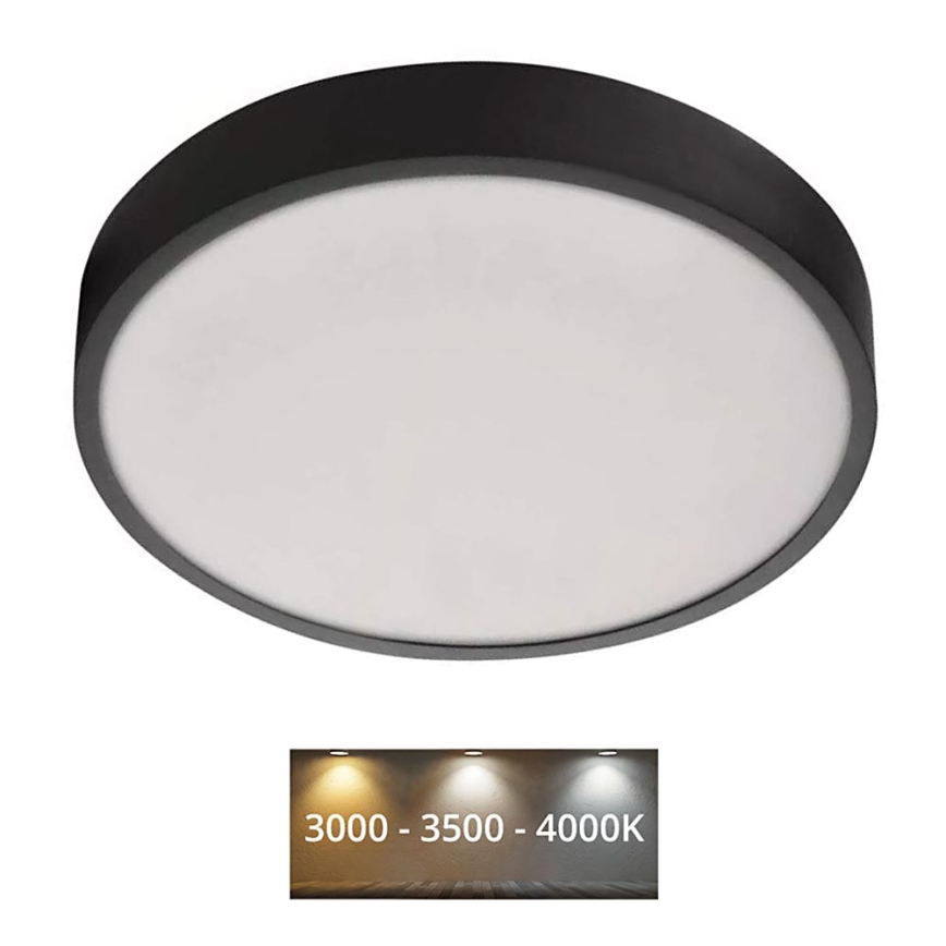 LED Griestu lampa NEXXO LED/28,5W/230V 3000/3500/4000K d. 30 cm melna