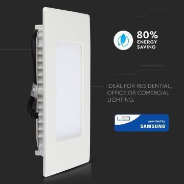 LED Iebūvējamais gaismeklis SAMSUNG CHIP LED/12W/230V 6400K kvadrāta