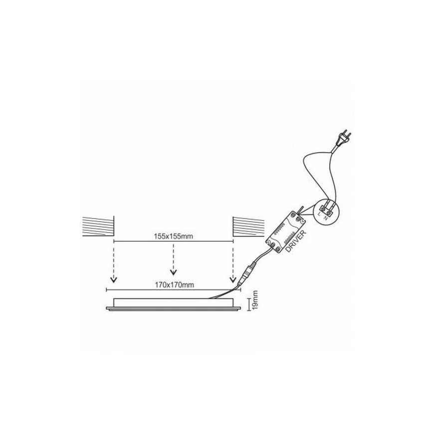 LED Iegremdējama lampa LED/12W/230V