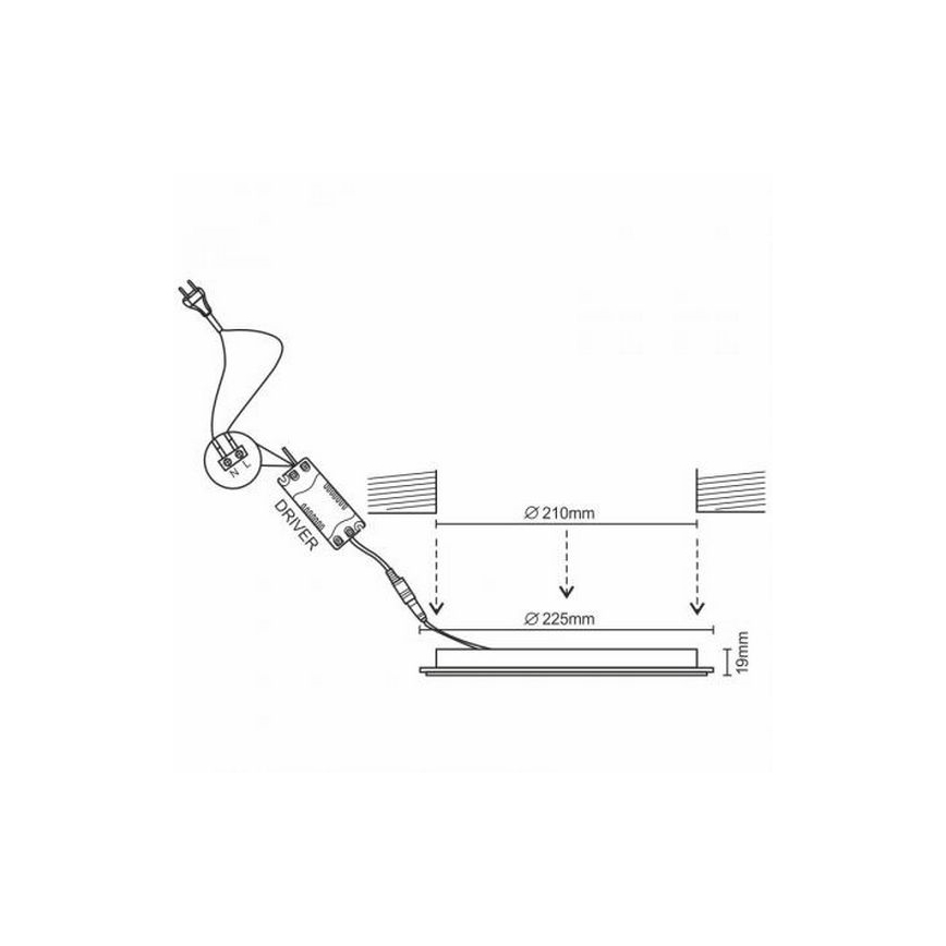 LED Iegremdējama lampa LED/18W/230V