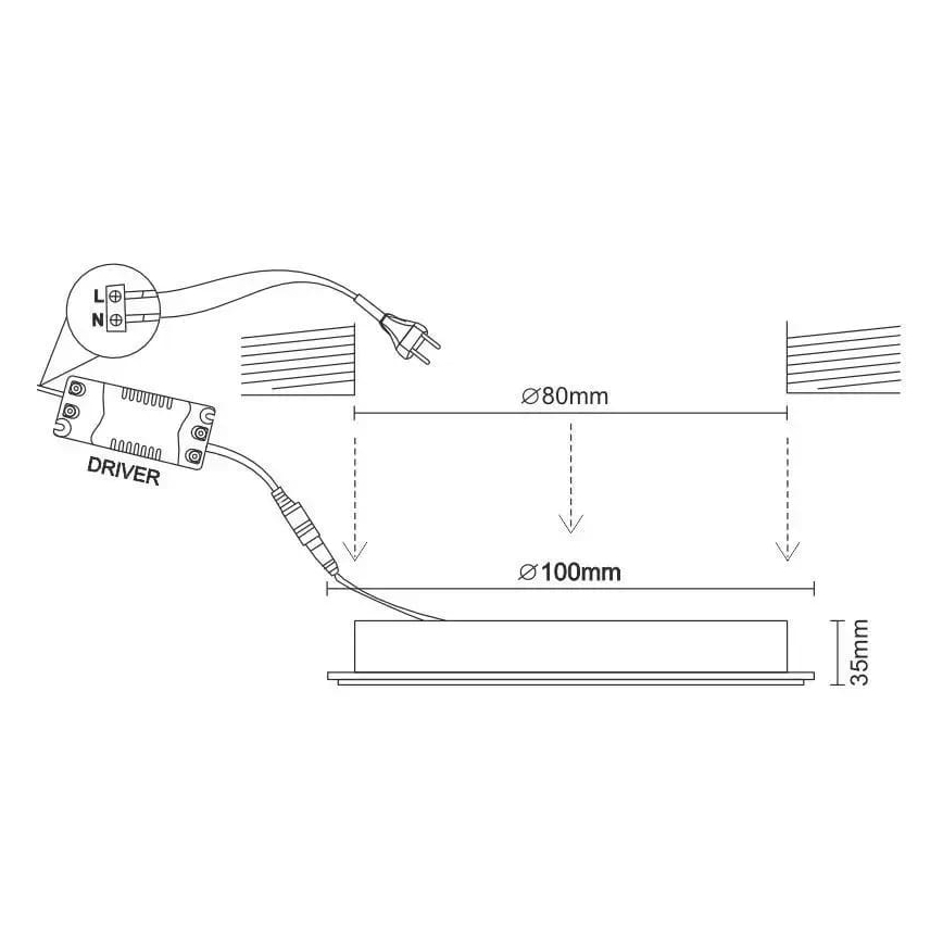 LED Iegremdējama lampa LED/7,5W/230V 4000K balta/zelta