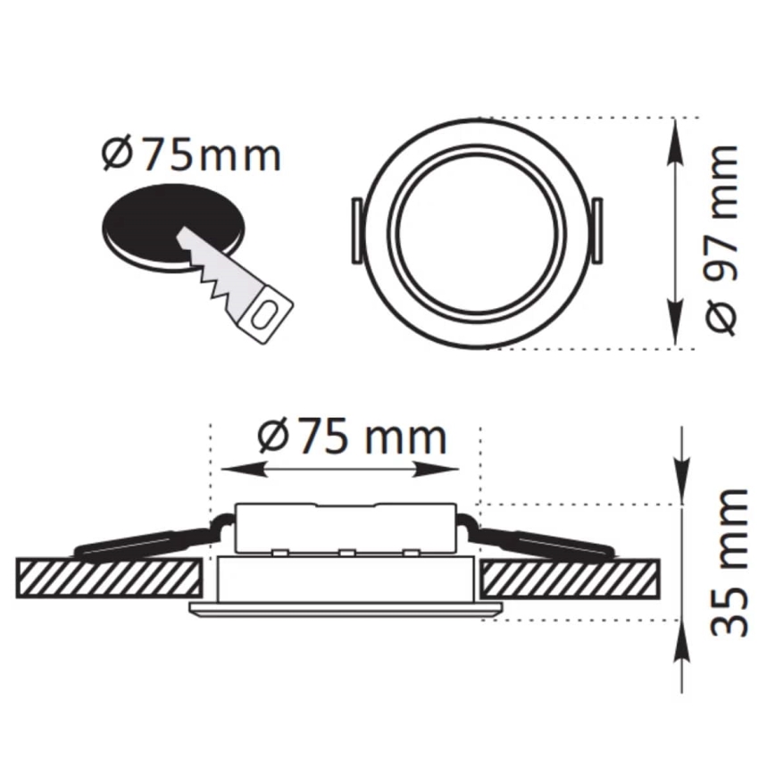 LED Iegremdējama lampa ZOE LED/4,8W/230V melna