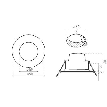 LED Iegremdējama vannas istabas lampa BONO LED/5W/230V 3000K IP65 balta