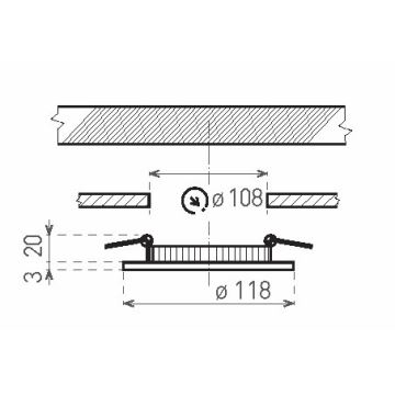 LED Iegremdējams vannas istabas gaismeklis VEGA LED/6W/230V 2800K IP44